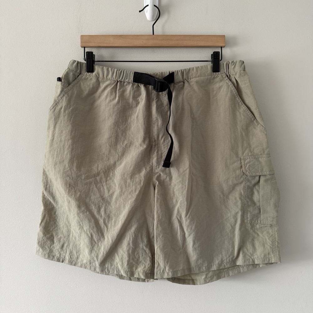 Flyers Cargo Trekking Shorts Mens L Beige Nylon Pack Inside Packable Hiking